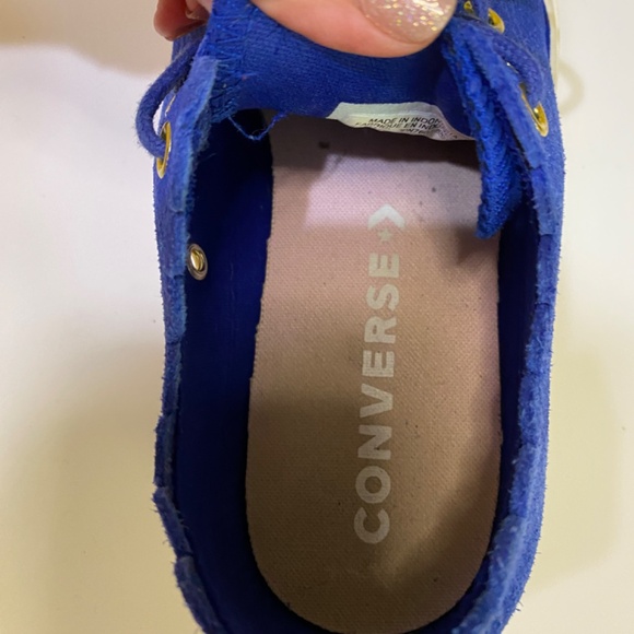 Converse Blue Scalloped Suede Women's Size 7.5 Chuck Taylor Ox Sneakers - Picture 9 of 12